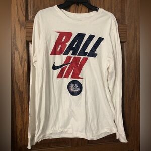 The Nike‎ Tee White Gonzaga Bulldogs Ball In Bench T-Shirt